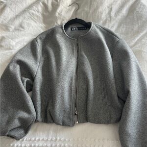 Zara Women's Charcoal Bomber Jacket